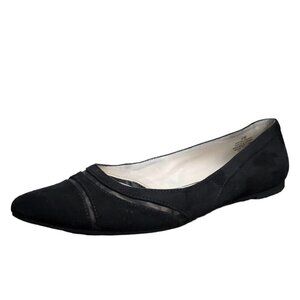 ❤️370 Nine West Scooter Black Pointed Toe Flats